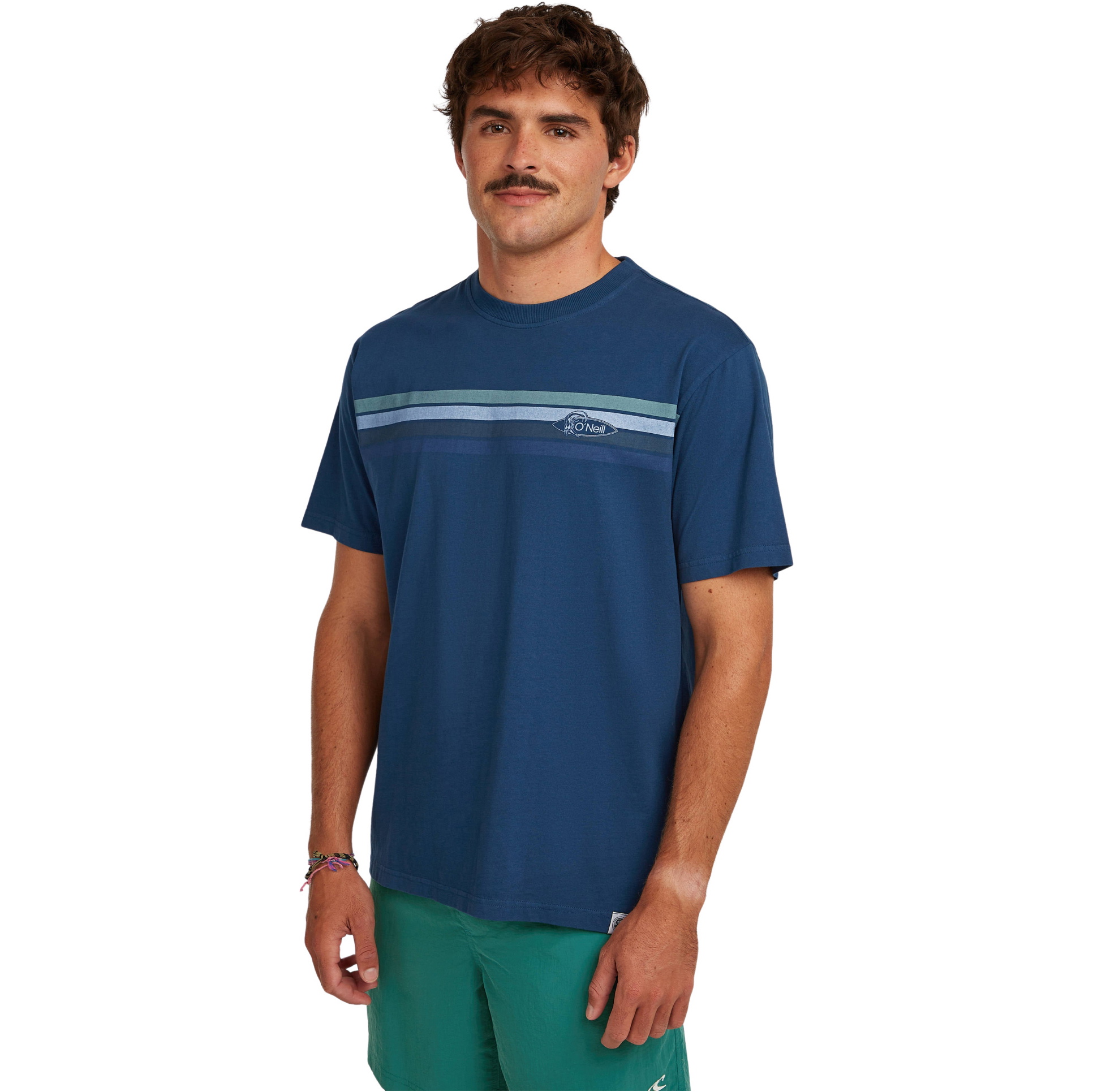 2026 O'Neill Heren O'Riginals T-shirt Met Streep Op De Voorkant 2850354 - English Evening